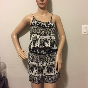 Tribal Elephant Print Romper